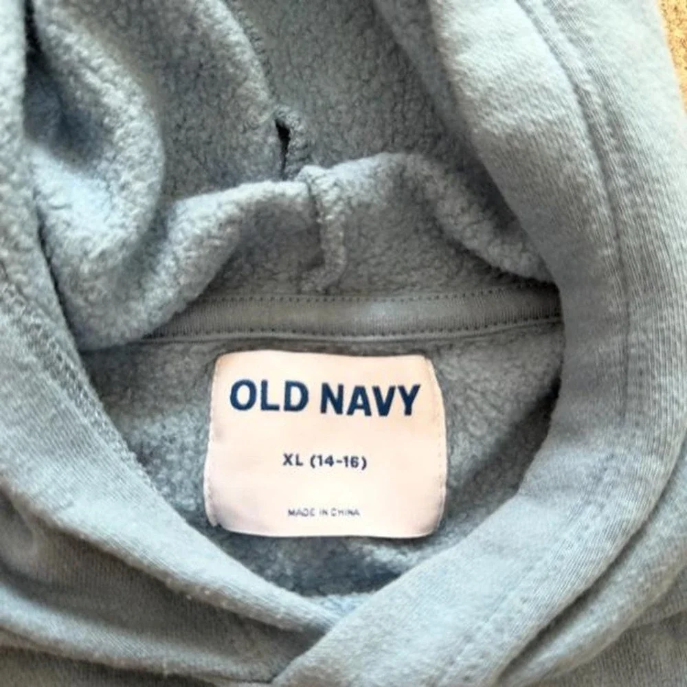 Old Navy Marvel Spider-Man Hoodie Light Blue Boys XL 14-16 Fleece Pullover